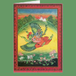 Blue Vishnu on Garuda Hindu God Art Card cards