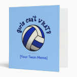 Blue Volleyball 3 Ring Binder
