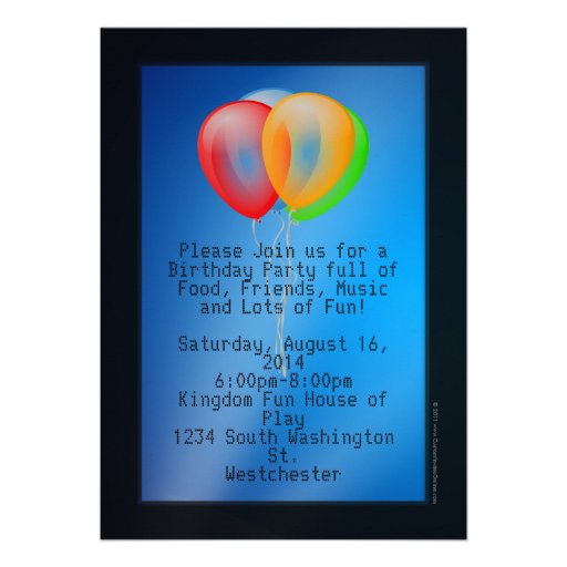 Blue w/ Cell Phone Teen Birthday Party Invitation