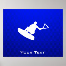 Blue Wakeboarder Poster