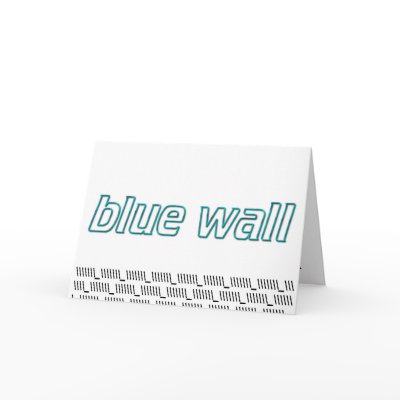 blue wall greeting card by stewysquarep