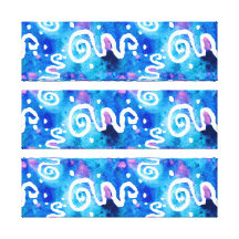 Blue Wash White Swirls Gallery Wrapped Canvas