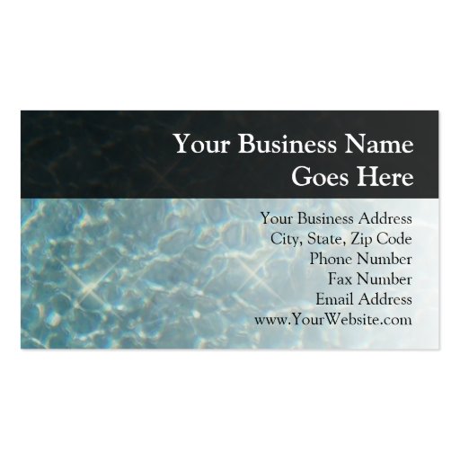 Blue Water Background Business Cards (front side)