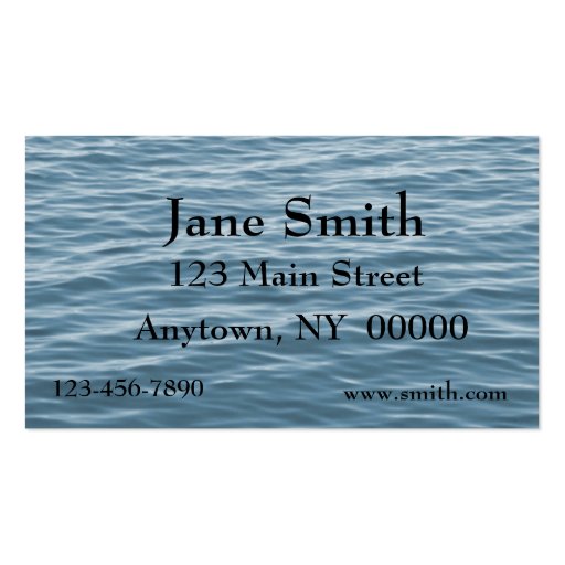 Blue Water Business Card (front side)