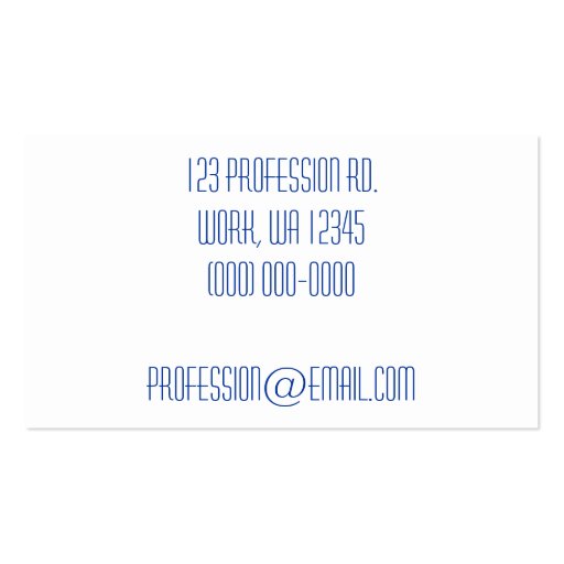 Blue Water Business Cards (back side)