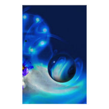 Blue Water Drop Custom Stationery