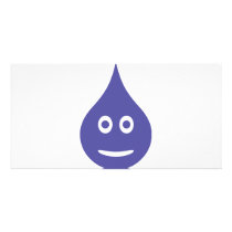 blue water drop icon custom photo card
