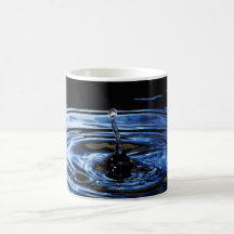 Blue water drop splash mug