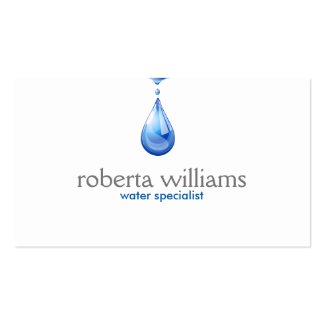Blue Water Droplet Logo Double-Sided Standard Business Cards (Pack Of 100)