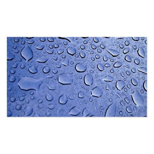 Blue Water Droplets Business Card Template (front side)