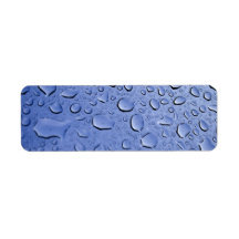 Blue Water Droplets Custom Return Address Labels