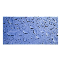 Blue Water Droplets Photo Cards