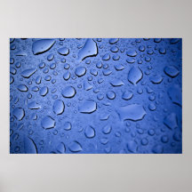 Blue Water Droplets Textured Poster