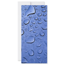 Blue Water Droplets Textured Custom Rack Card