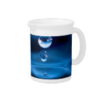Blue Water Drops Beverage Pitchers