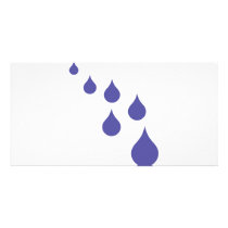 blue water drops icon personalized photo card