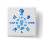 Blue Water Turtle Button