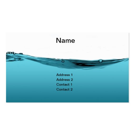 Blue water wave business card template