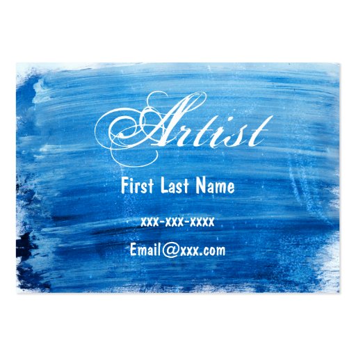 Blue Watercolor Business Cards (front side)