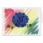Blue Watercolor Rose Card cards