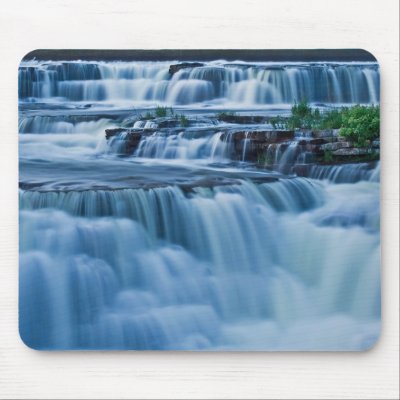 Blue Waterfall Mouse Mats by digirebel