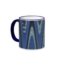 blue wave abstract mugs
