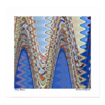 Blue Wave Abstract Poster Print
