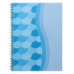 Blue Wave and Fish Scale Pattern Note Book