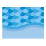 Blue Wave and Fish Scale Pattern Postcards