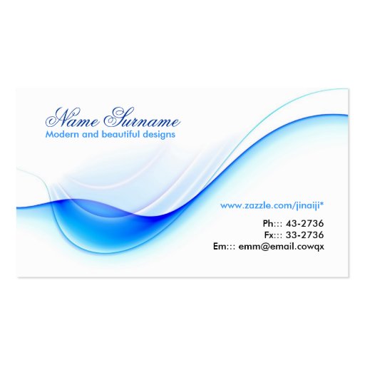 blue wave business card design (front side)