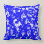 Blue Wave Cubes Throw Pillow
