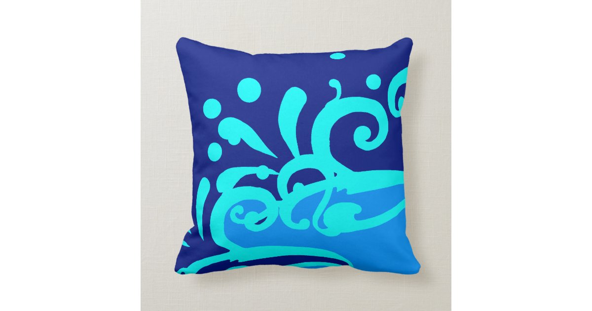 Blue wave pillows Zazzle