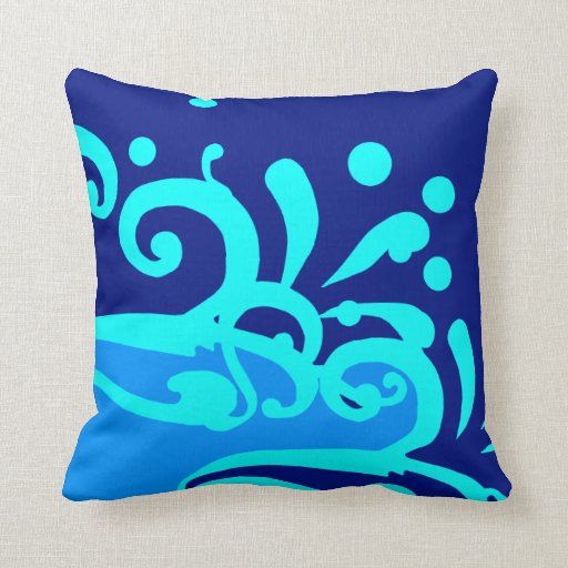 Blue wave pillows Zazzle