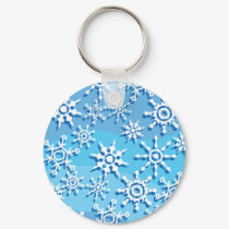 Blue Wave Snowflakes keychains
