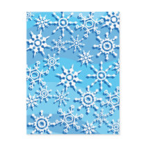 Blue Wave Snowflakes postcards by alternateworlds Blue Wave Snowflakes postcards