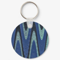 Blue waves abstract keychains