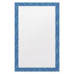 blue waves border stationery design