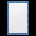 blue waves border stationery design