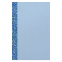 blue waves border personalized stationery