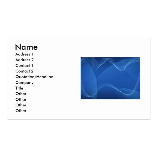 Blue Waves Business Card (front side)