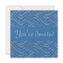 blue waves invitations by DonnaGraysonAbstract blue waves invitations