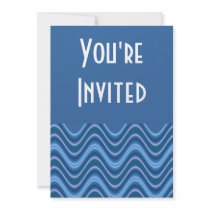 blue waves invitations by DonnaGraysonAbstract blue waves invitations
