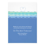 Blue Waves Loopy Heart Beach Wedding Reception invitations