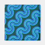 Blue waves pattern magnet