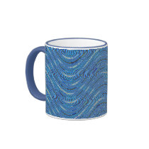blue waves pattern mugs