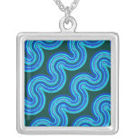 Blue waves pattern necklaces