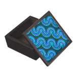 Blue waves pattern premium jewelry box