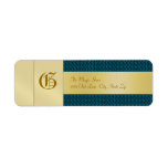 Blue Weave Monogram  Business Address Label