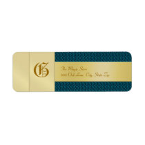 Blue Weave Monogram  Business Address Label