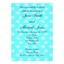 Blue wedding bells wedding invitations